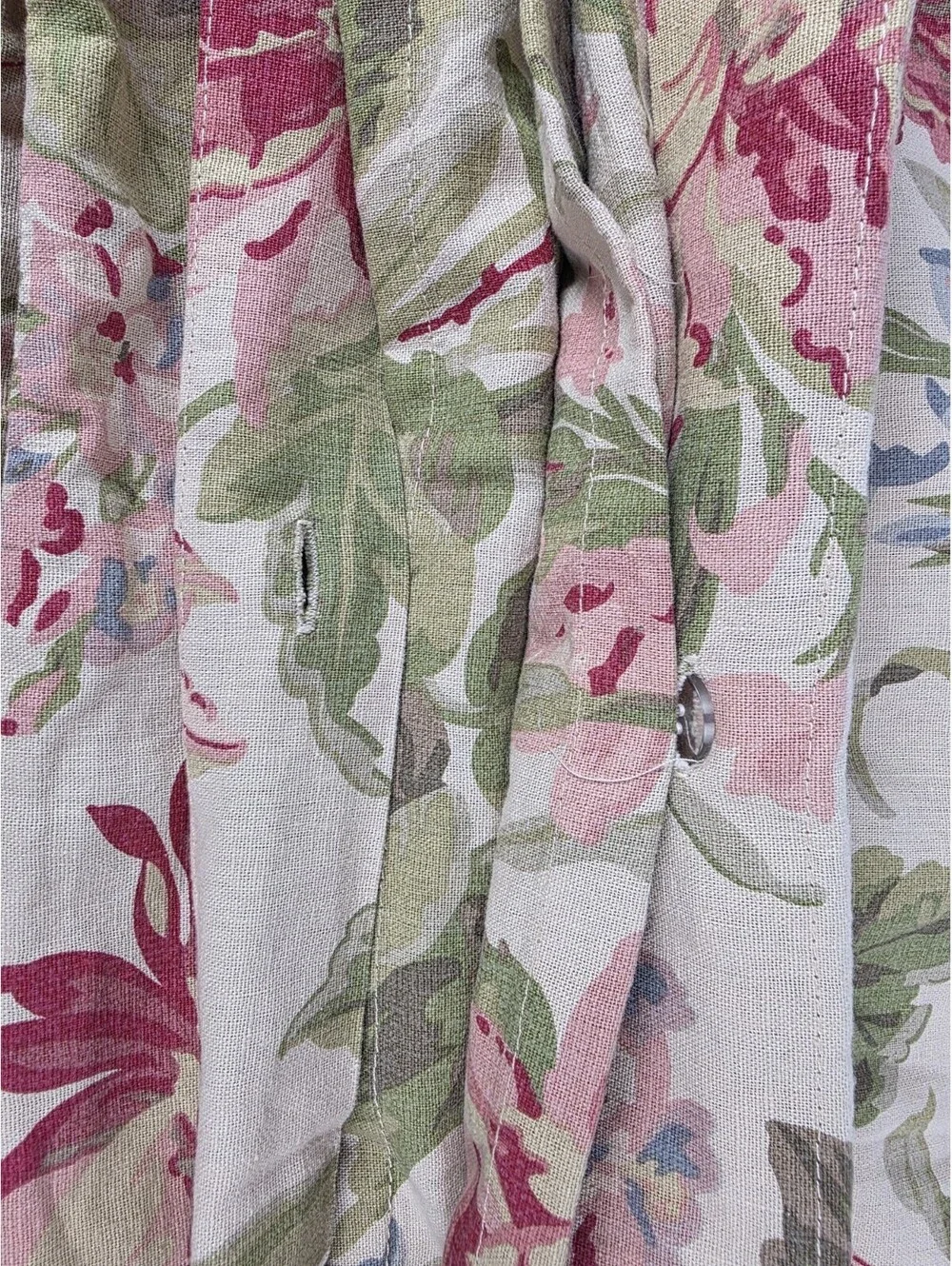 Pottery Barn Linen Blend King Duvet Cover Floral Marla Multicolored Pre-owned